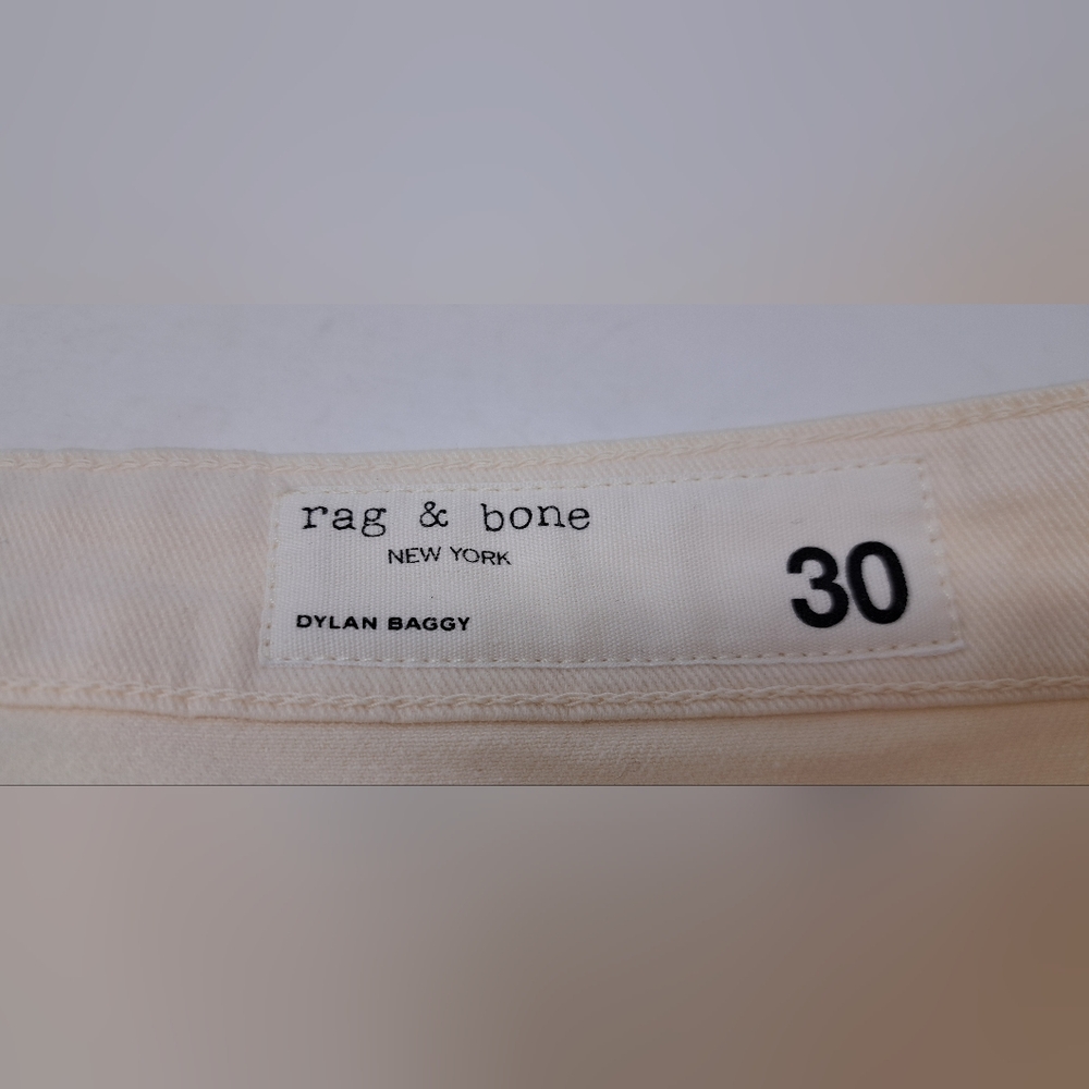 rag & bone Women's Dylan Baggy Boyfriend Jeans In Ecru Size 30 - Picture 6 of 16